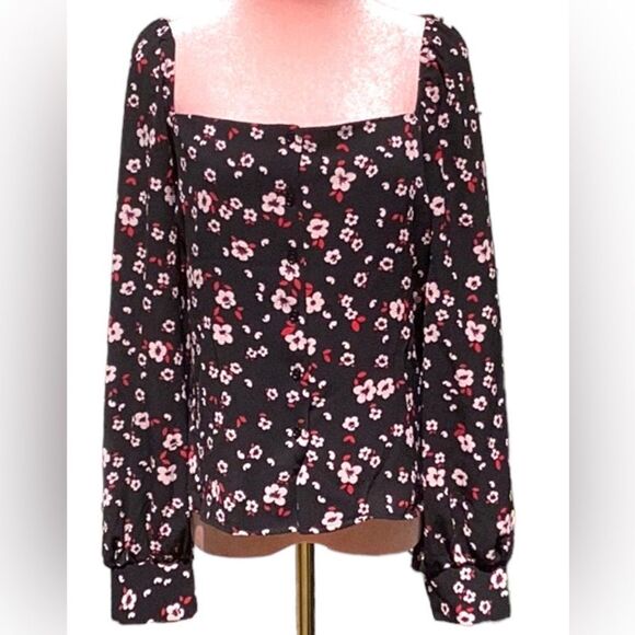 LUSH NWT WOMENS LARGE TOP BLOUSE FLORAL - Picture 4 of 8